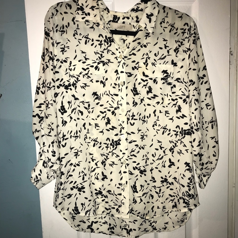 Floral print utility blouse